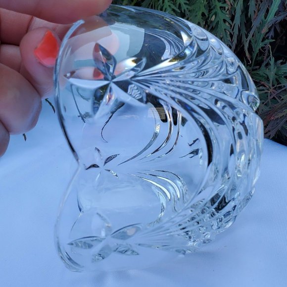 Mikasa Stardust Scalloped Crystal Glass Bowl candy snack trinket Germany 4.5" - Picture 8 of 11